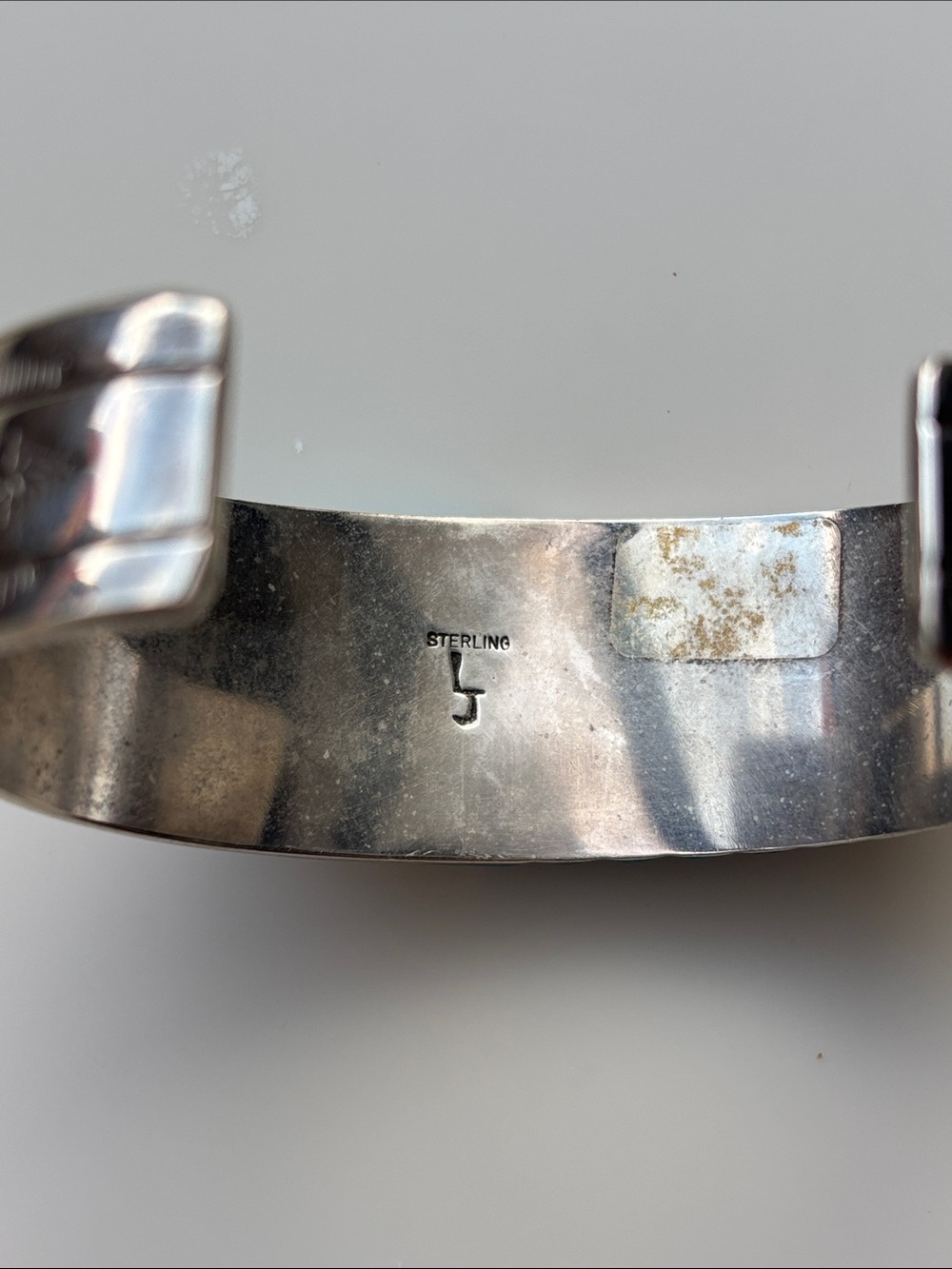 Turquoise Inlay Sterling Silver Kokopelli Cuff Bracelet - Picture 3 of 6